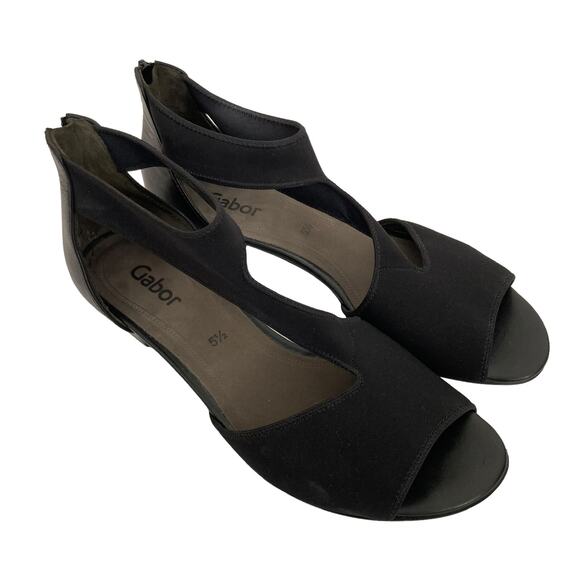 Gabor Black Sandal Heels Sz 8.5 - Picture 1 of 8